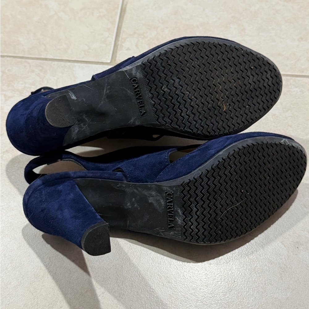 Cavela Navy Peep-Toe Heels - Picture 5 of 5